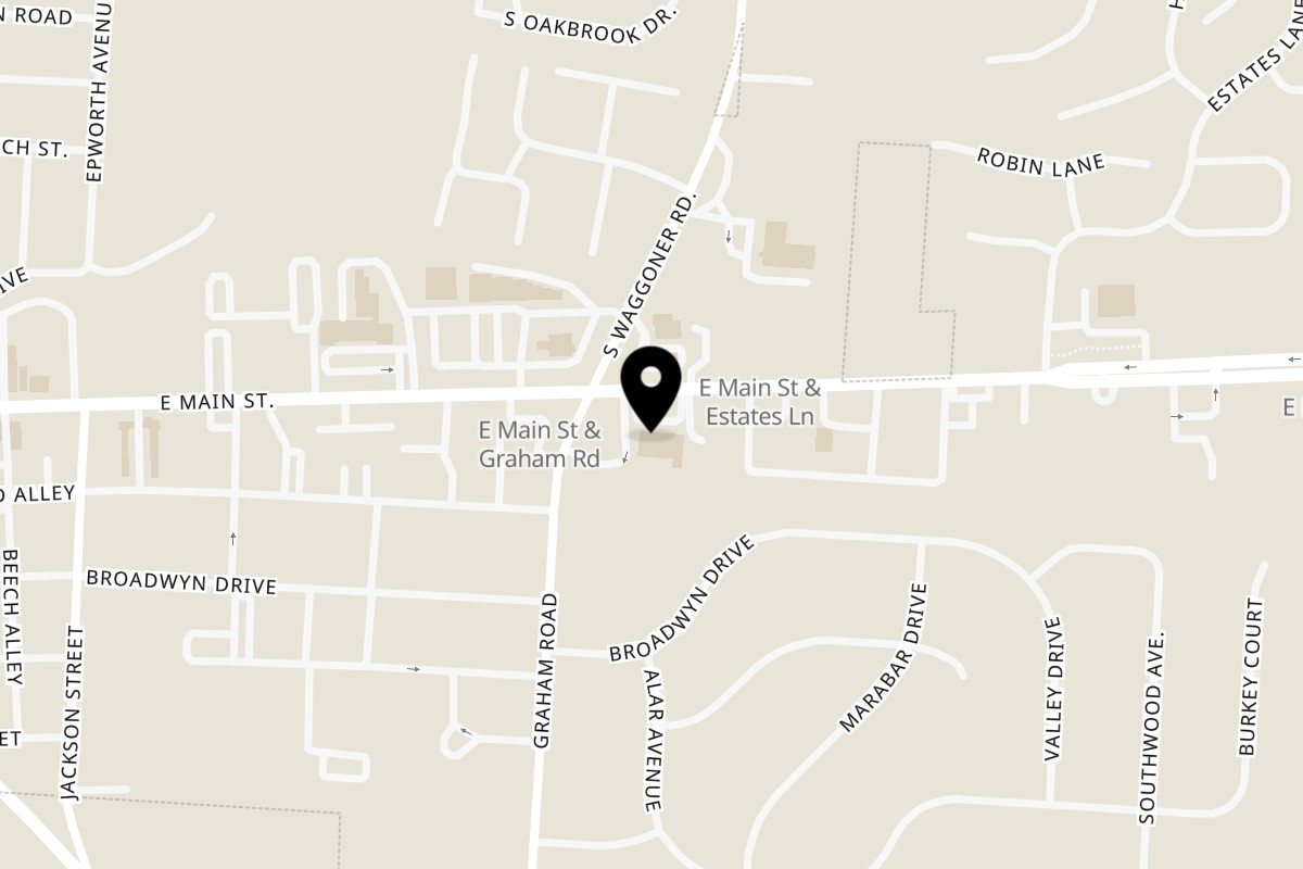 Map showing the location of Durbar Nepali and Indian Cuisine Reynoldsburg on 7621 E Main St in Reynoldsburg